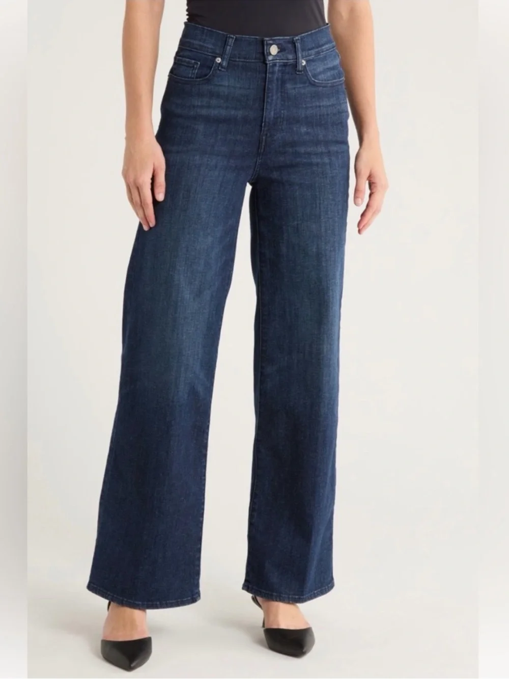 FRAME Le Slim Plazzo Denim Jeans High Rise Full Length Color Guilty Size 28 - Picture 1 of 8